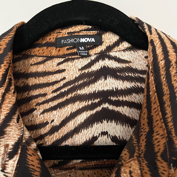 Fashion Nova Brown and Black Animal Print Dress Size Medium - Picture 2 of 8
